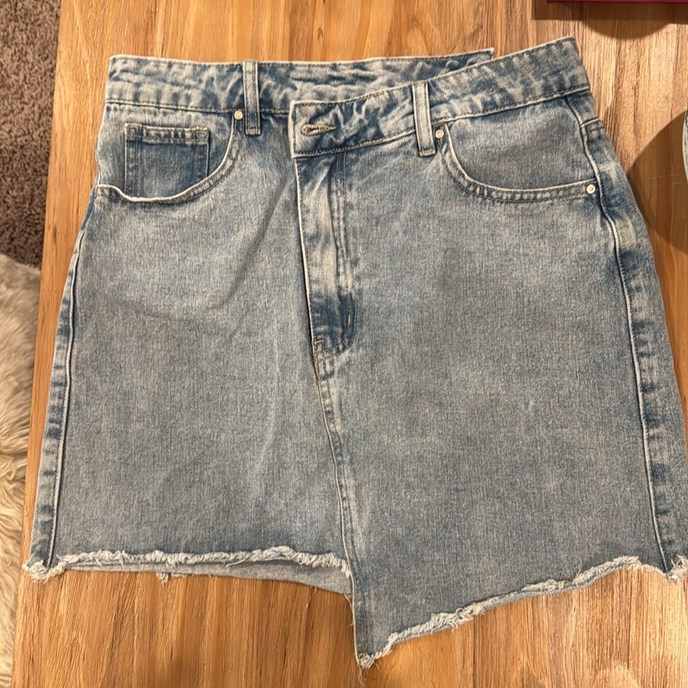 Asymmetrical Jean Skirt